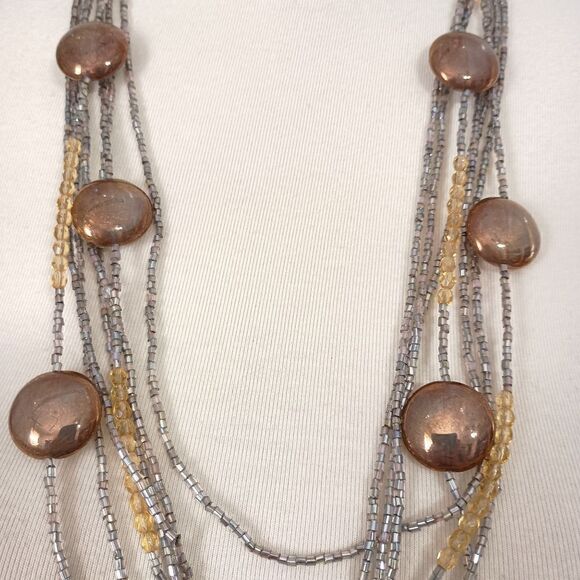 STUDIO GI Venetian Art Glass Necklace Italy Multi Strand 30" Boho Gypsy Flapper. - Picture 3 of 16